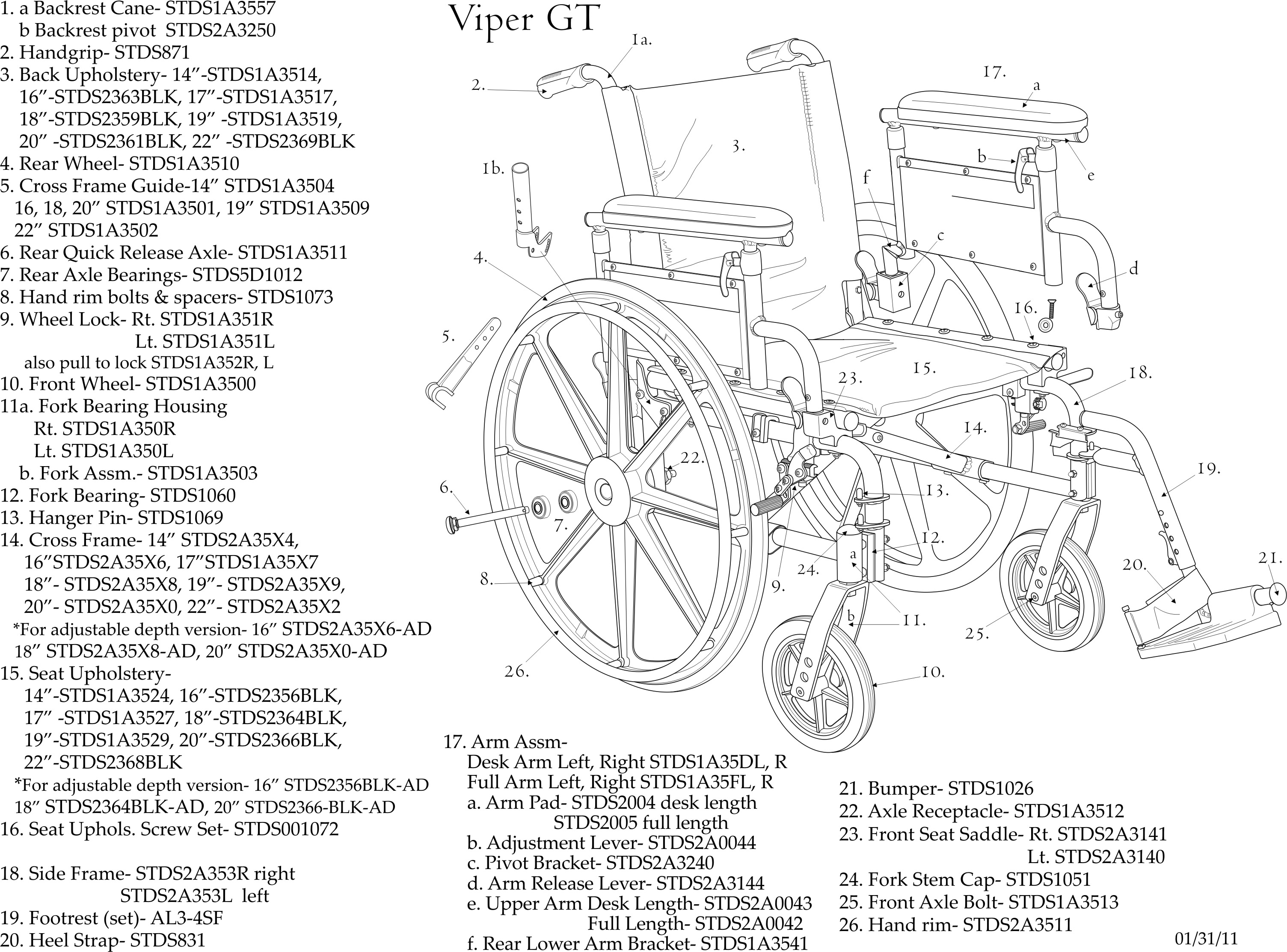 Drive Medical Viper Plus GT Wheelchair Deluxe HighStrength