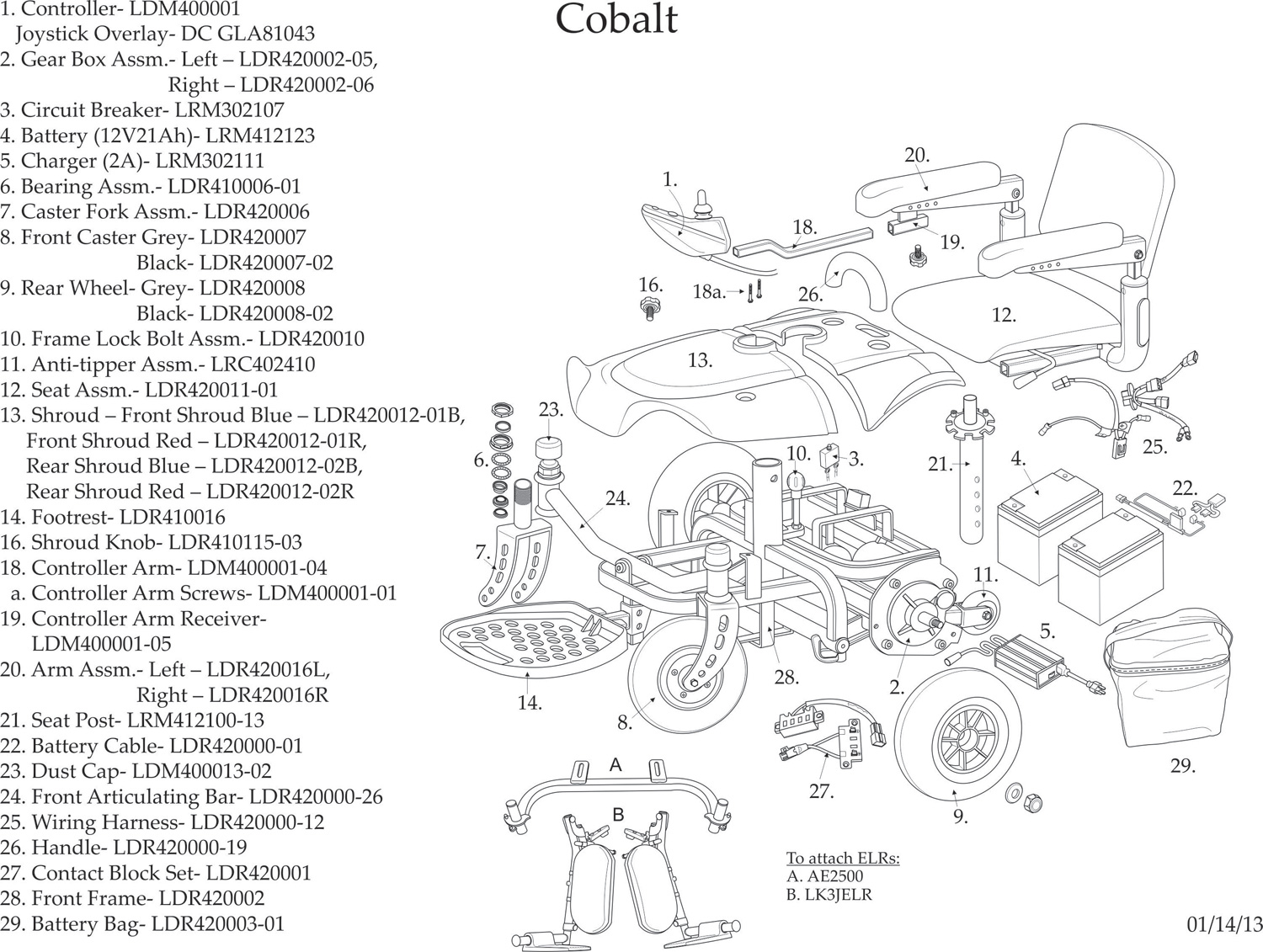 Cobalt X23 Standard Power Wheelchair Rear-Wheel Drive