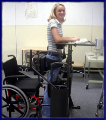 The Econostand Standing Frame provides the many benefits of standing in an economical standing frame.  Several options are available including a safety gate, back, lateral, and chest supports, and a wheel kit. Stand Aid standers are built to last.