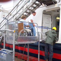 Portable wheelchair lifts for marine applications