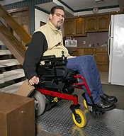 Inclined Platform Wheelchair Lift In Use